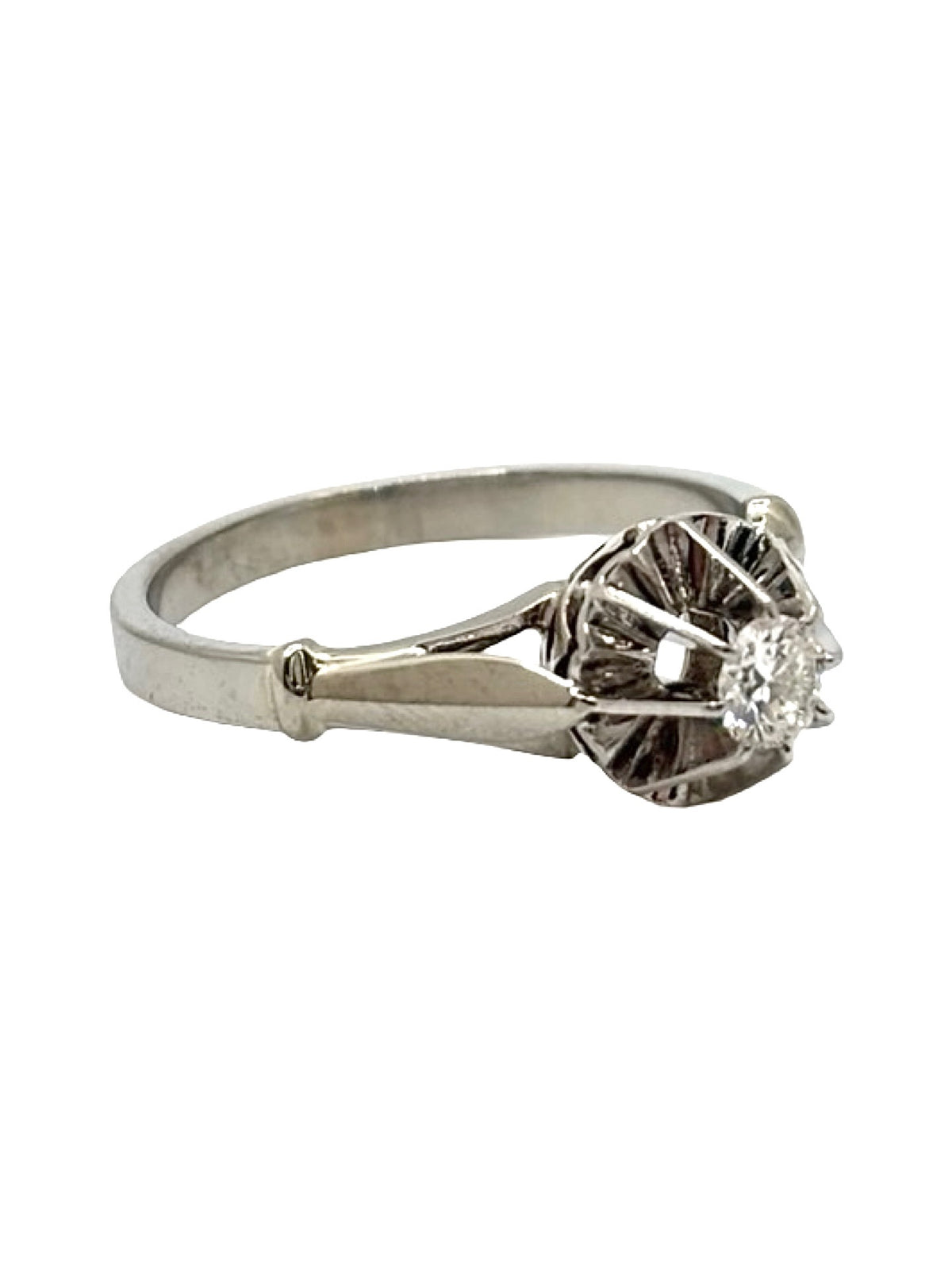 Bague Solitaire en Or blanc 18K et Platine 950