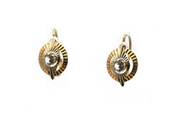Boucles d'oreilles Dormeuses en or jaune et saphirs