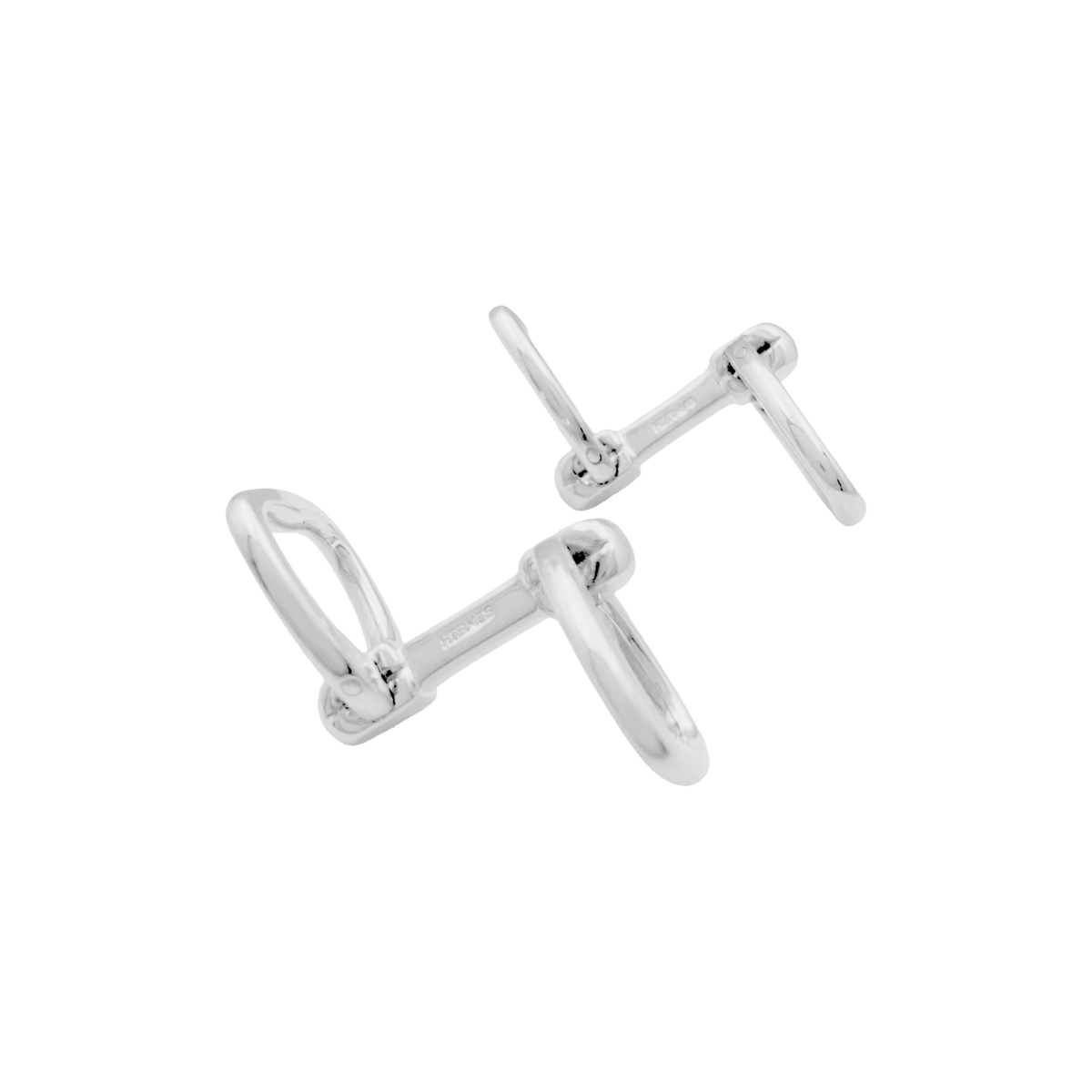 Boutons de manchette HERMÈS "Étrier" en argent