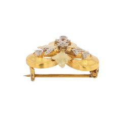 Broche Épingle en or blanc, or jaune, or vert et diamant