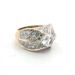 Bague Tank en or jaune et diamants