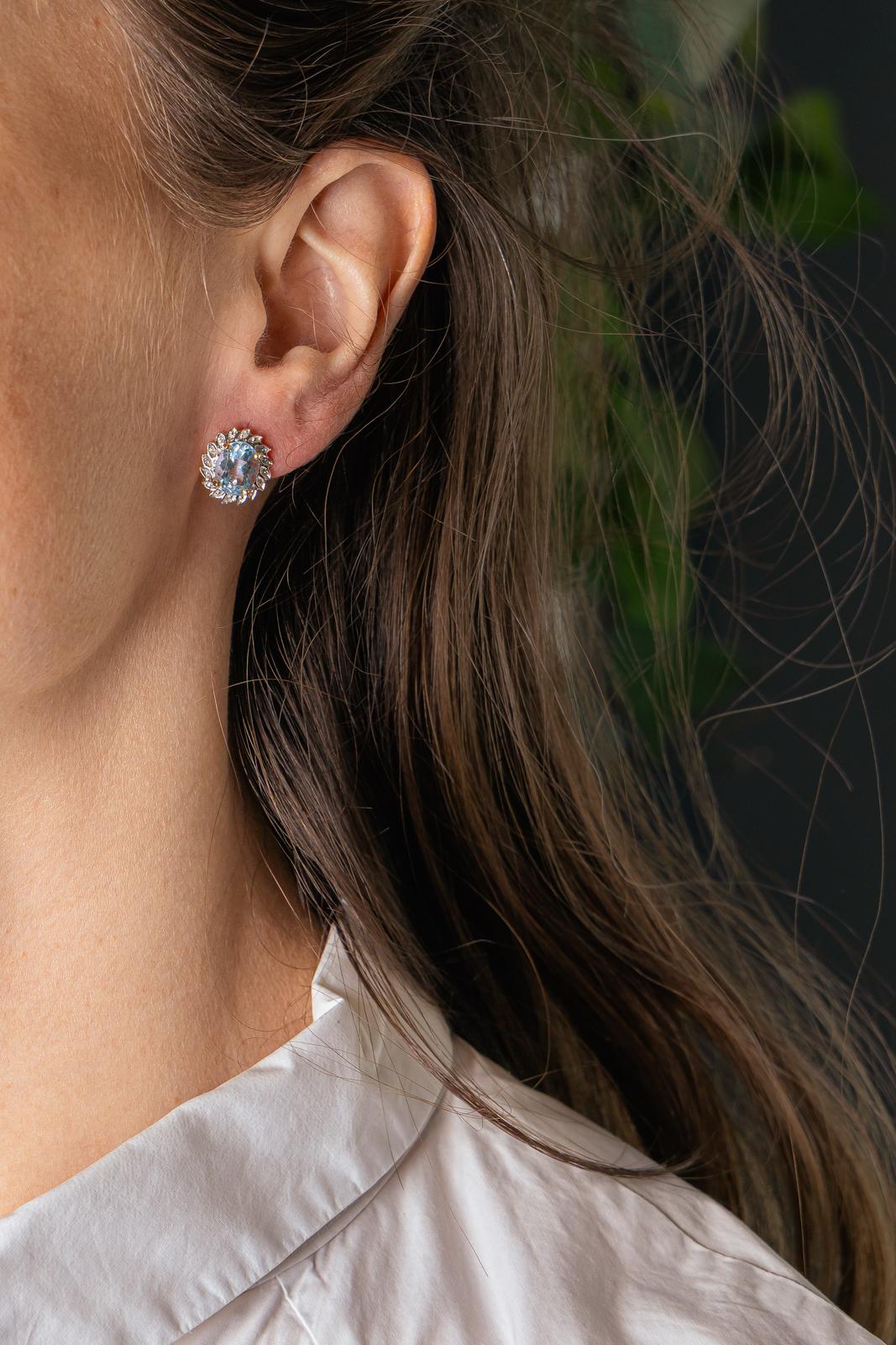 Boucles d'oreilles Puces Or jaune Topaze