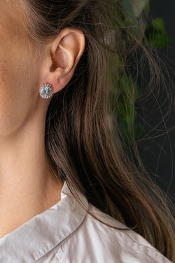 Boucles d'oreilles Puces Or jaune Topaze