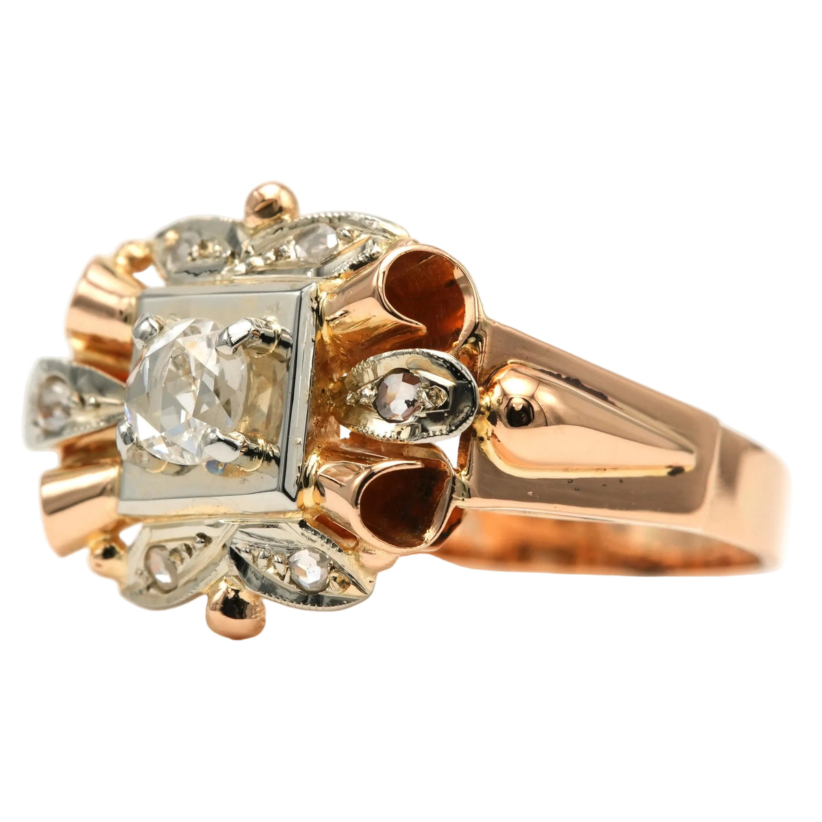 Bague Tank en or blanc, or jaune et diamants