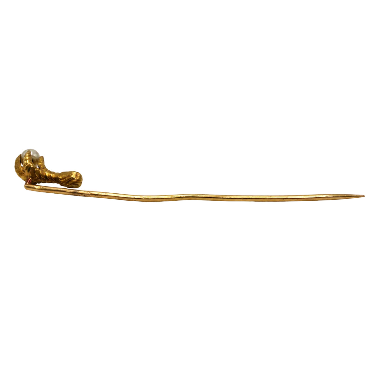 Épingle en or jaune et perle