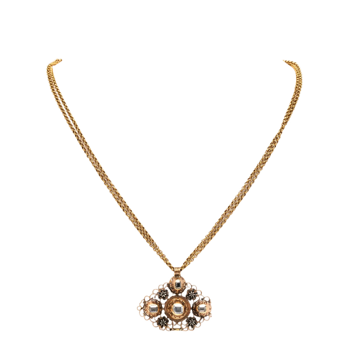 Collier Pendentif en or jaune et diamants