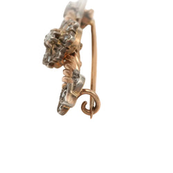 Broche Épingle en or jaune, argent et diamants