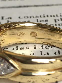 Bague Trilogie en or jaune, saphir et diamants