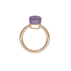 Bague Solitaire POMELLATO "Nudo Classic" en or blanc, or rose et améthyste