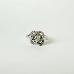 Bague en or blanc et diamants