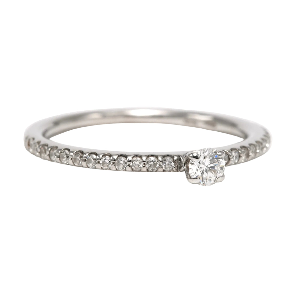 Bague Solitaire en or blanc et diamants