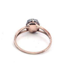 Bague Solitaire en or rose, argent et diamant