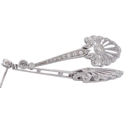 Boucles d'oreilles Pendantes en or blanc et diamants