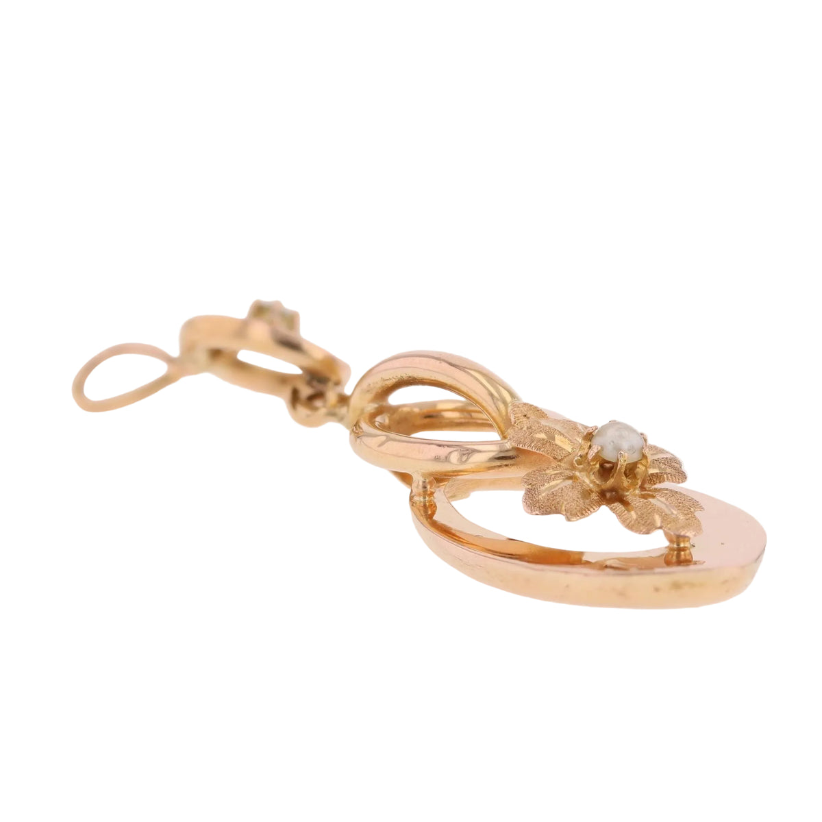 Pendentif en or rose et perles