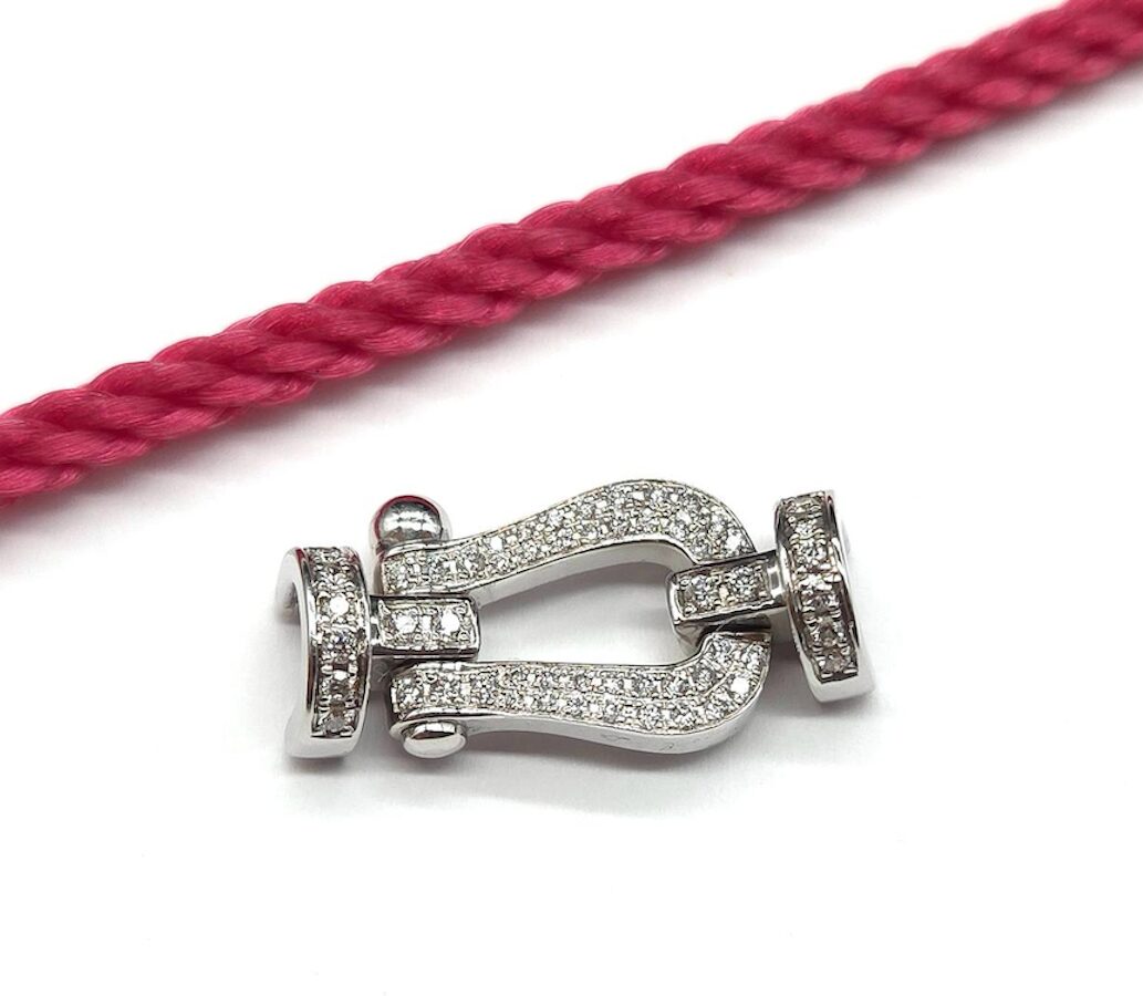 Bracelet FRED "Force 10" GM en or blanc et diamants