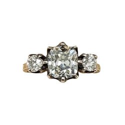 Bague Trilogie en or jaune, argent et diamants