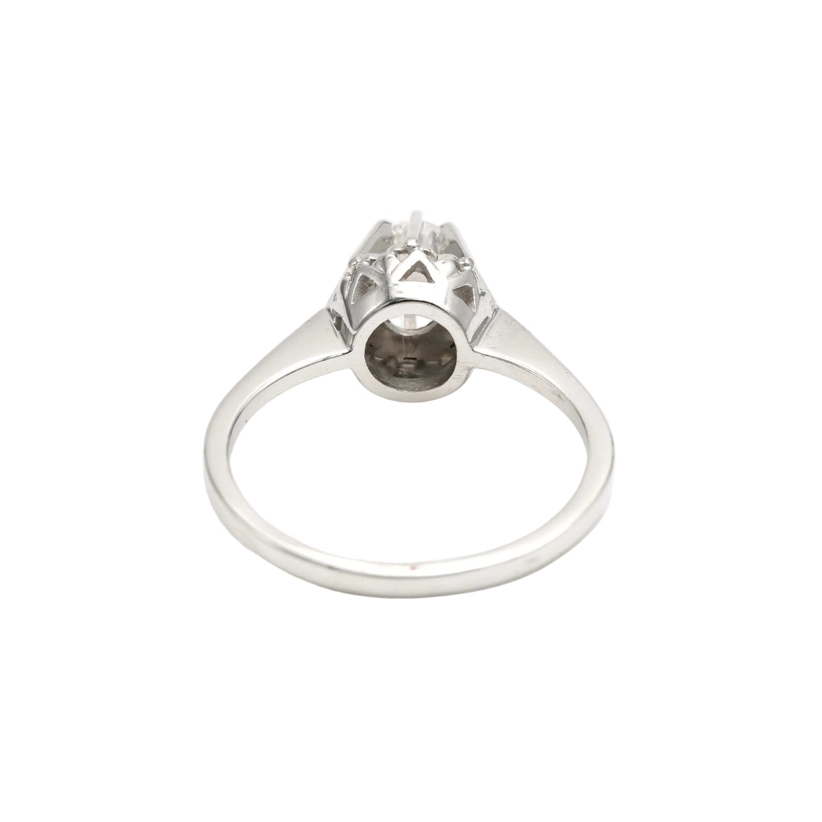Bague Solitaire en or blanc et zirconium