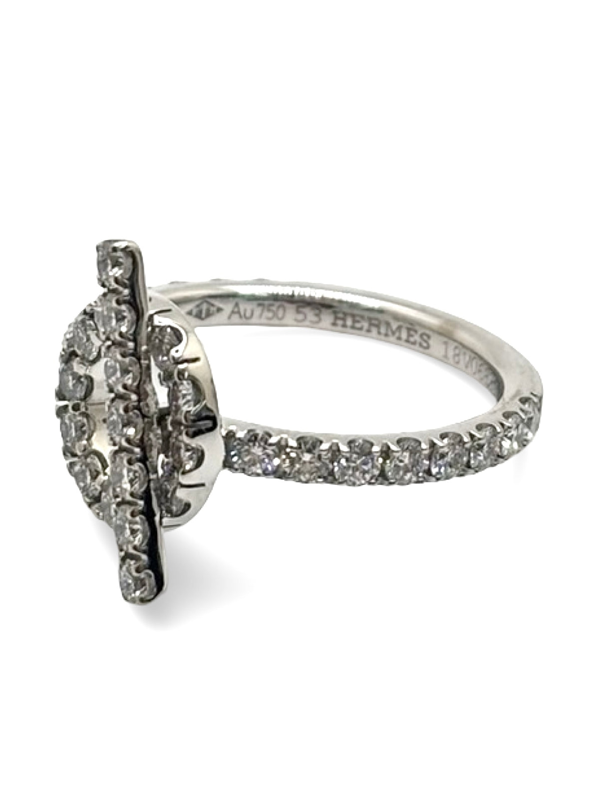 Bague Pavée HERMÈS Finesse en or blanc et diamants