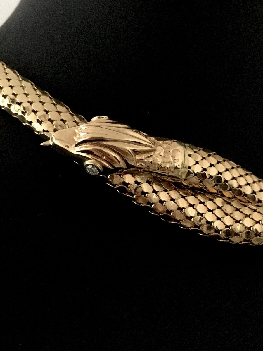 Collier Tubogas en or jaune et diamants
