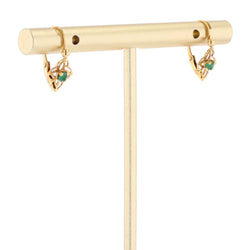 Boucles d'oreilles Dormeuses en or jaune et émeraudes
