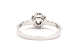 Bague Solitaire en or blanc et saphir
