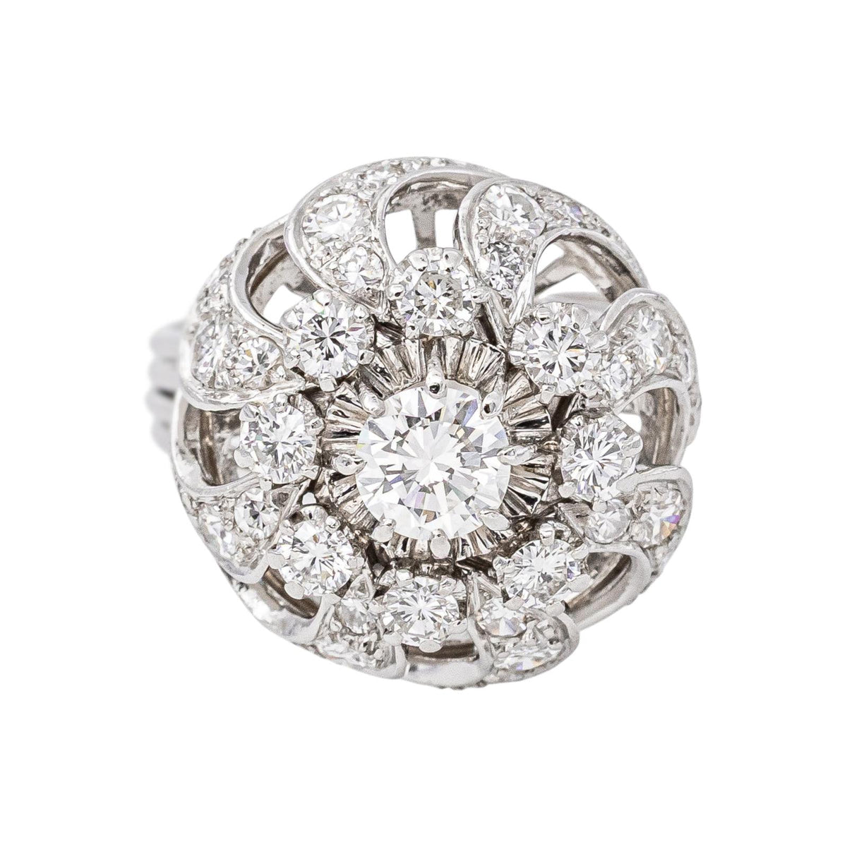 Bague Dôme Platine Diamant
