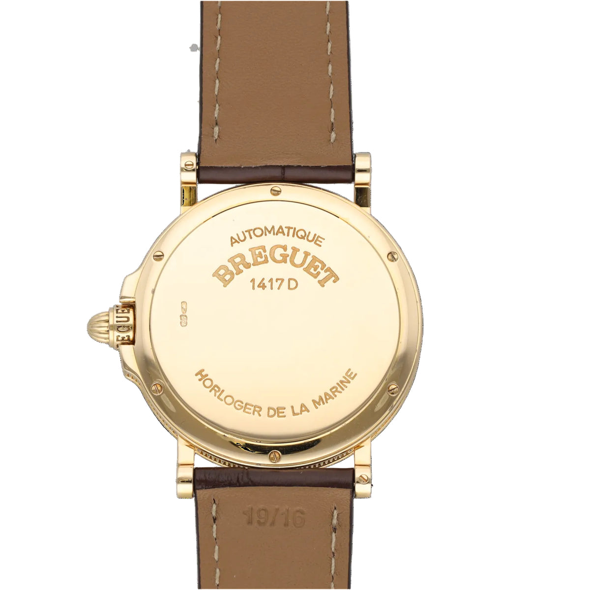 Montre BREGUET en or jaune et cuir