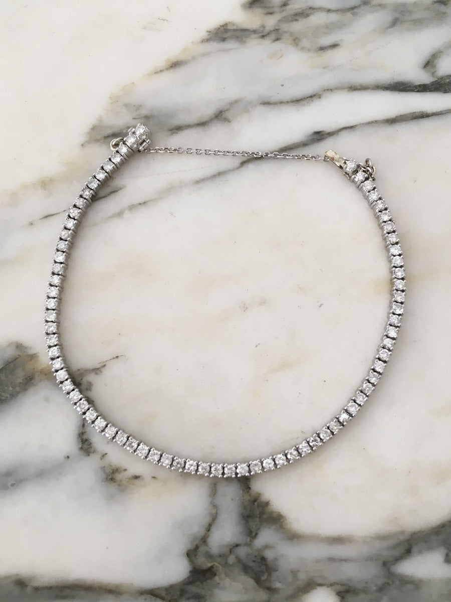 Bracelet Ligne en platine et diamants