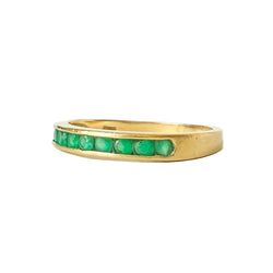 Bague Alliance en or jaune et émeraudes