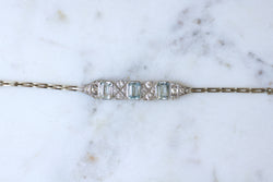 Bracelet en or blanc, aigues-marines et diamants