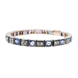 Bracelet Ligne en or jaune, argent et saphirs