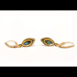 Boucles d'oreilles Pendantes en or jaune et saphirs