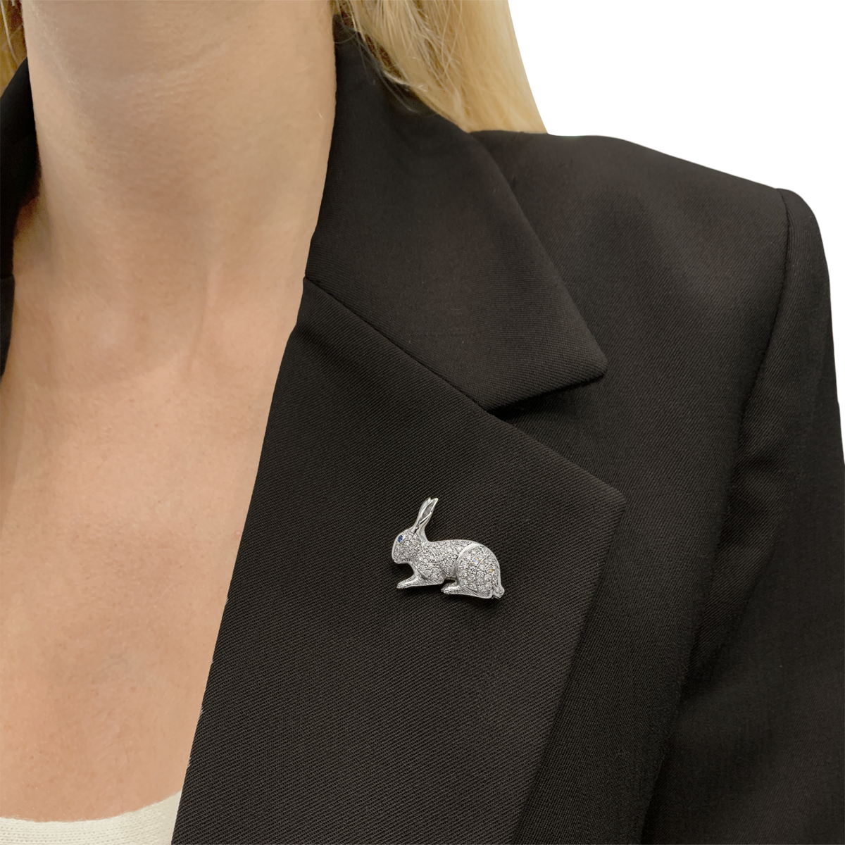 Broche Épingle en or blanc, platine et diamants