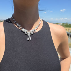 Collier Plastron en or blanc et diamants