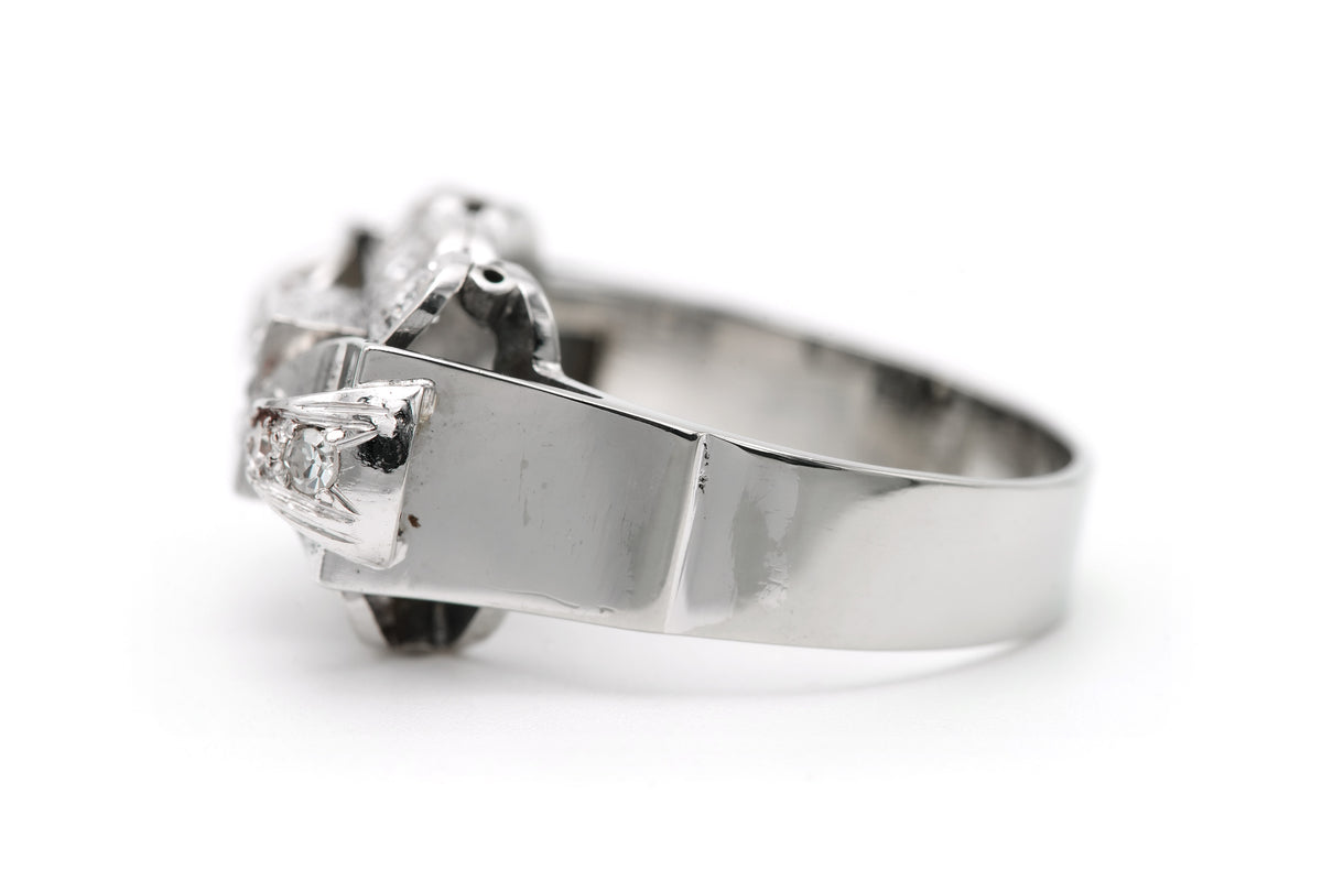 Bague Tank en or blanc et diamants