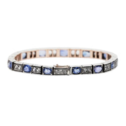 Bracelet Ligne en or jaune, argent et saphirs