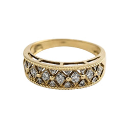 Bague Bandeau en or jaune et diamants