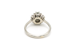 Bague Marguerite en or blanc, tourmaline et diamants