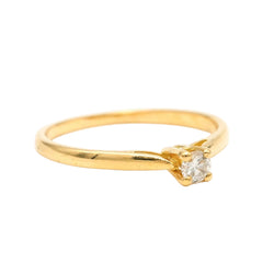 Bague Solitaire en or jaune et diamant