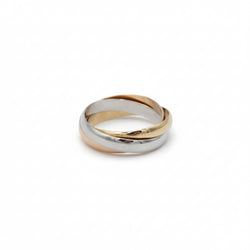 Bague Alliance en or blanc, or jaune et or rose