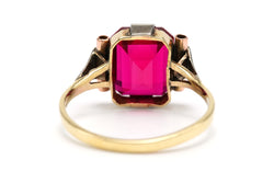 Bague Solitaire en or blanc, or jaune et rubis