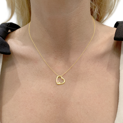 Collier Pendentif TIFFANY & CO X ELSA PERETTI "Open Heart" en or jaune et rubis