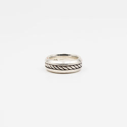 Bague Jonc DAVID YURMAN "Incrustation Câble" en argent