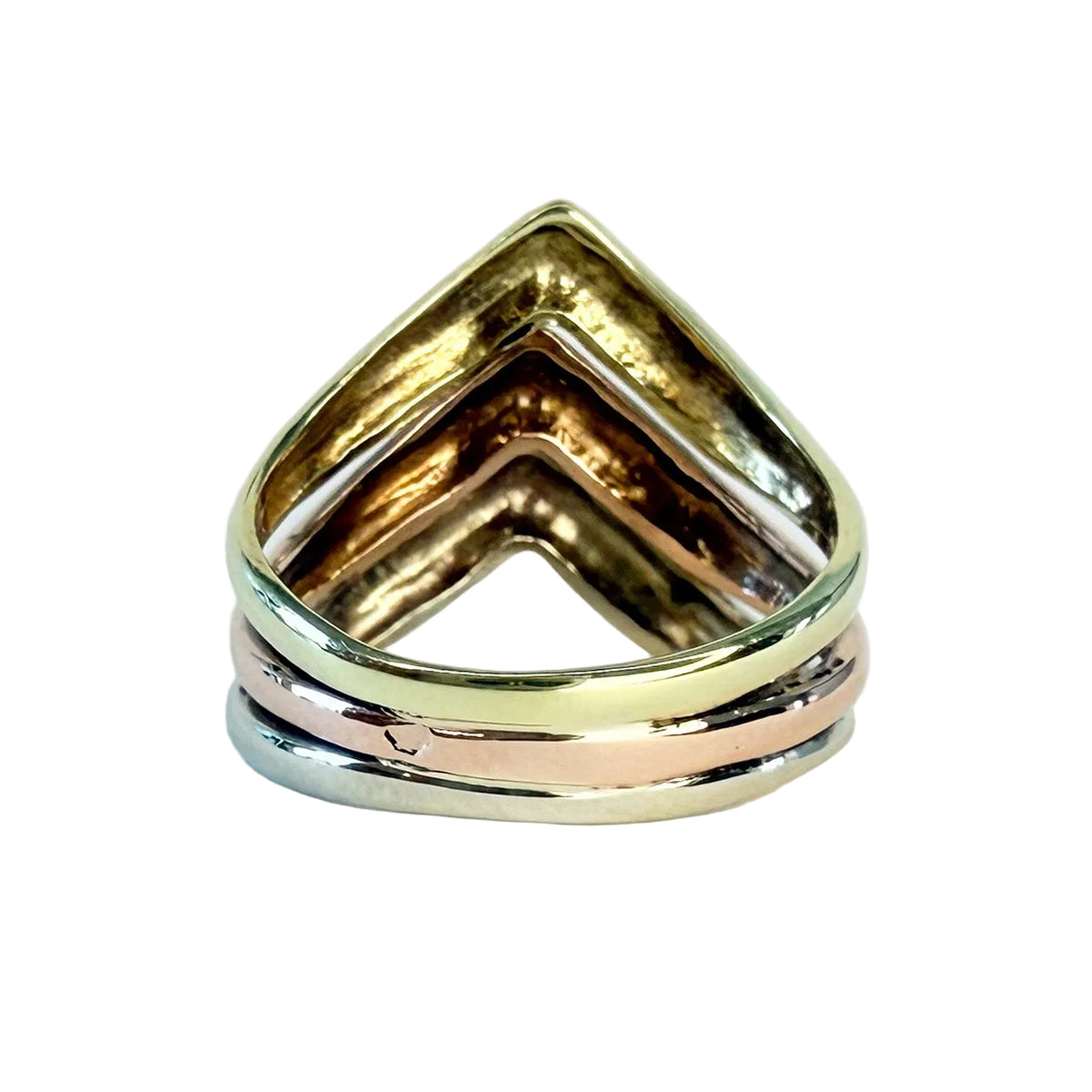 Bague Jonc en or blanc, or jaune et or rose