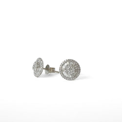 Boucles d'oreilles Puces en or blanc et diamants