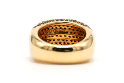 Bague Dôme en or jaune, saphirs et diamants