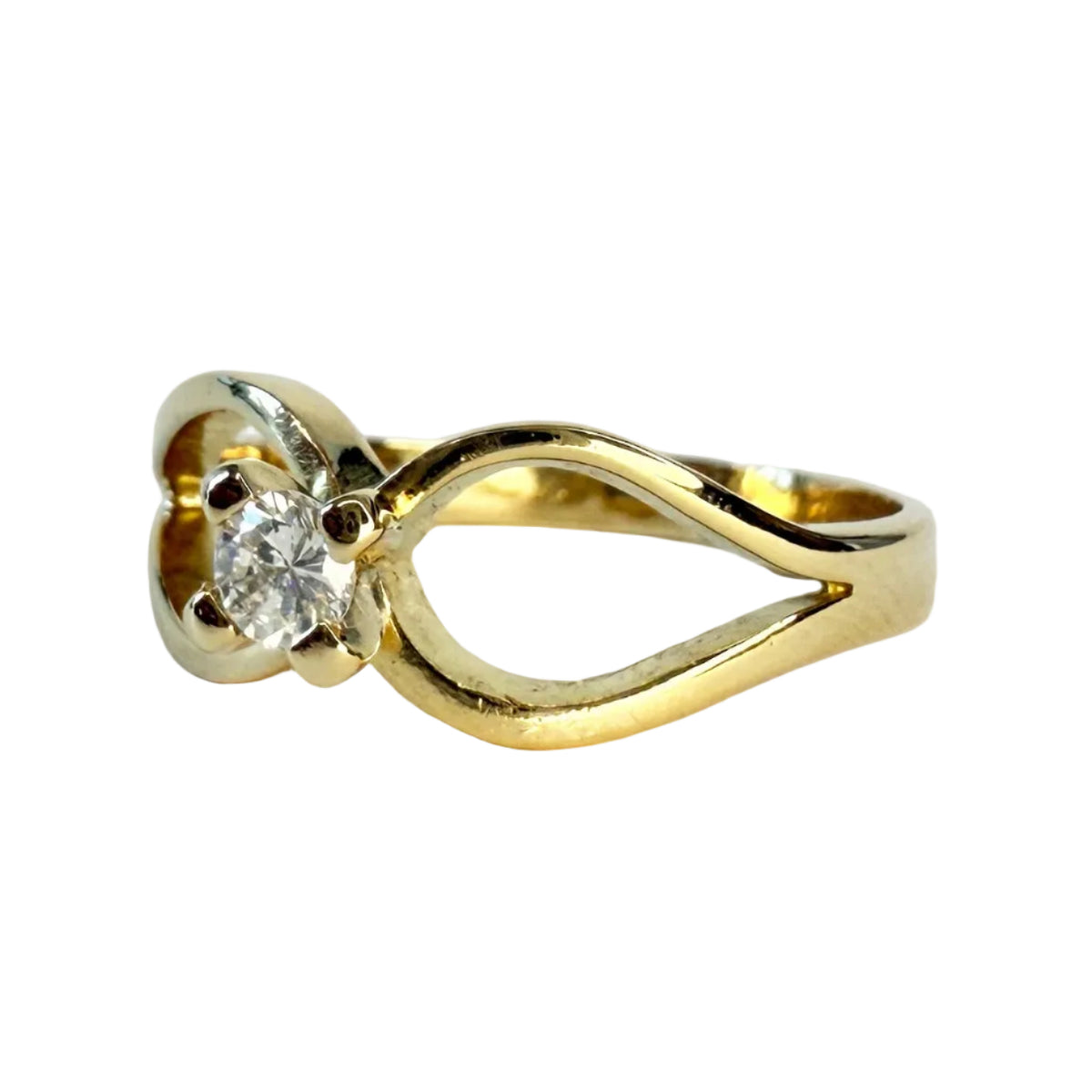Bague Solitaire en or jaune et diamant