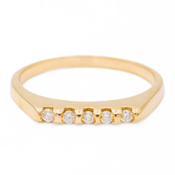 Bague Demi alliance Or jaune  Diamant