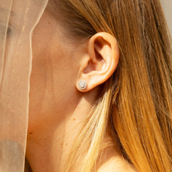 Boucles d'oreilles Puces en or blanc et diamants