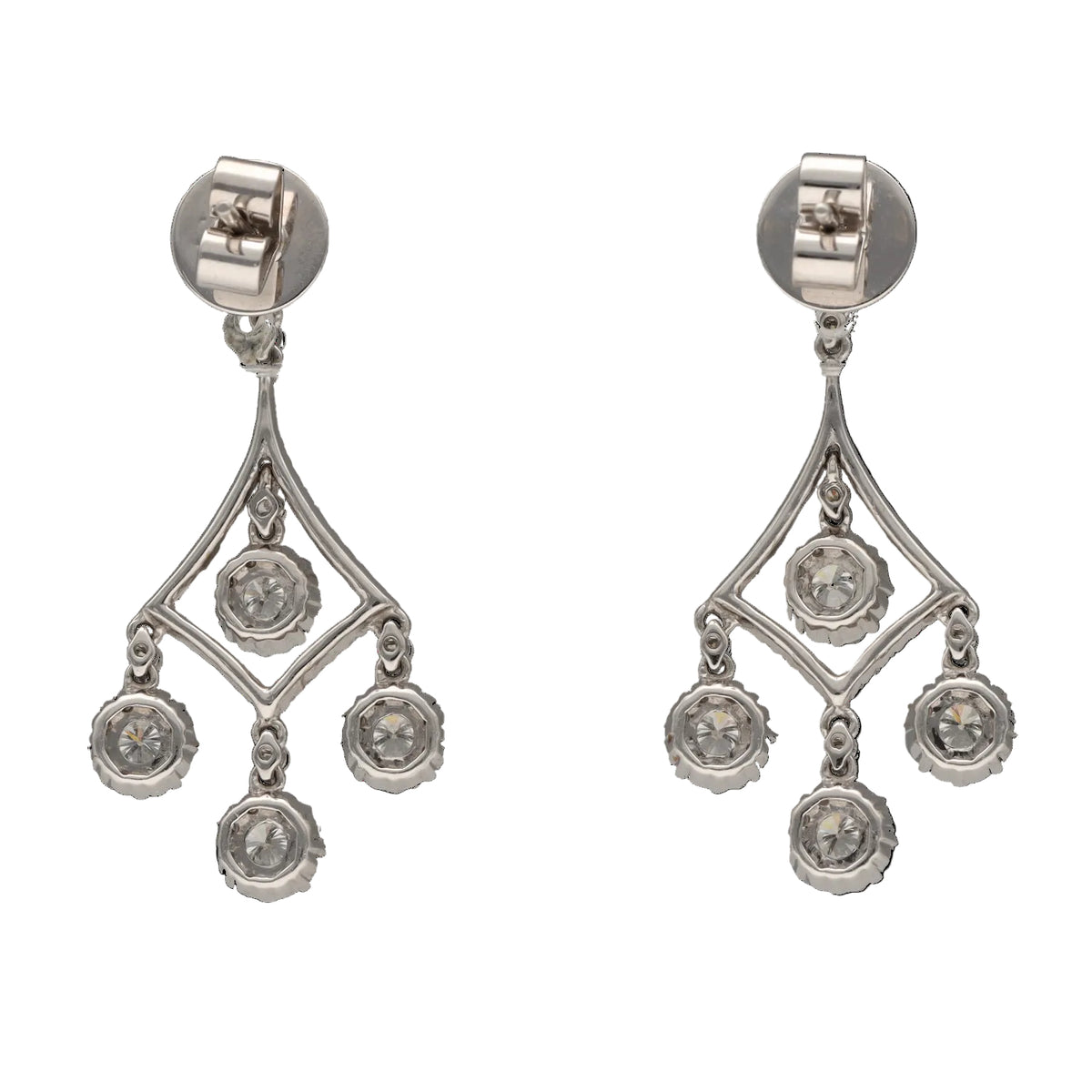 Boucles d’oreilles Pendantes en or blanc et diamants